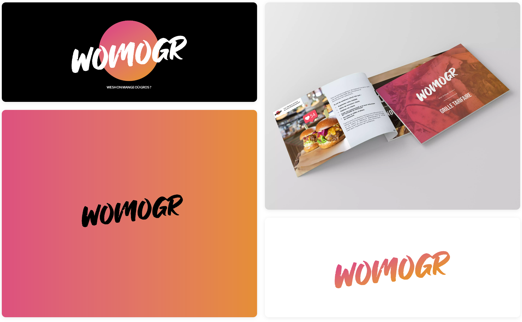 Logo et grille tarifaire de la marque WOMOGR