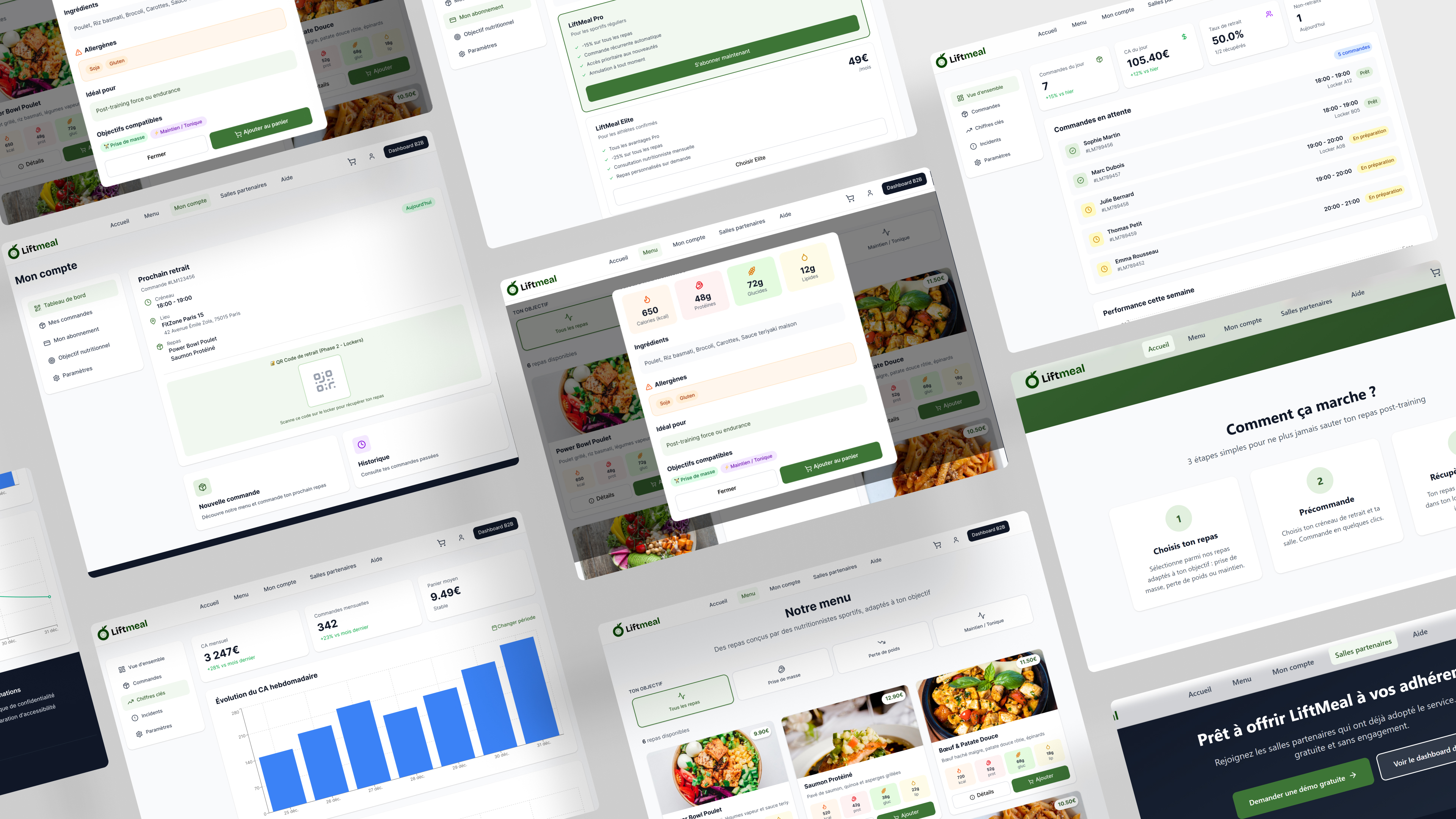 Maquette UI de l'application LiftMeal