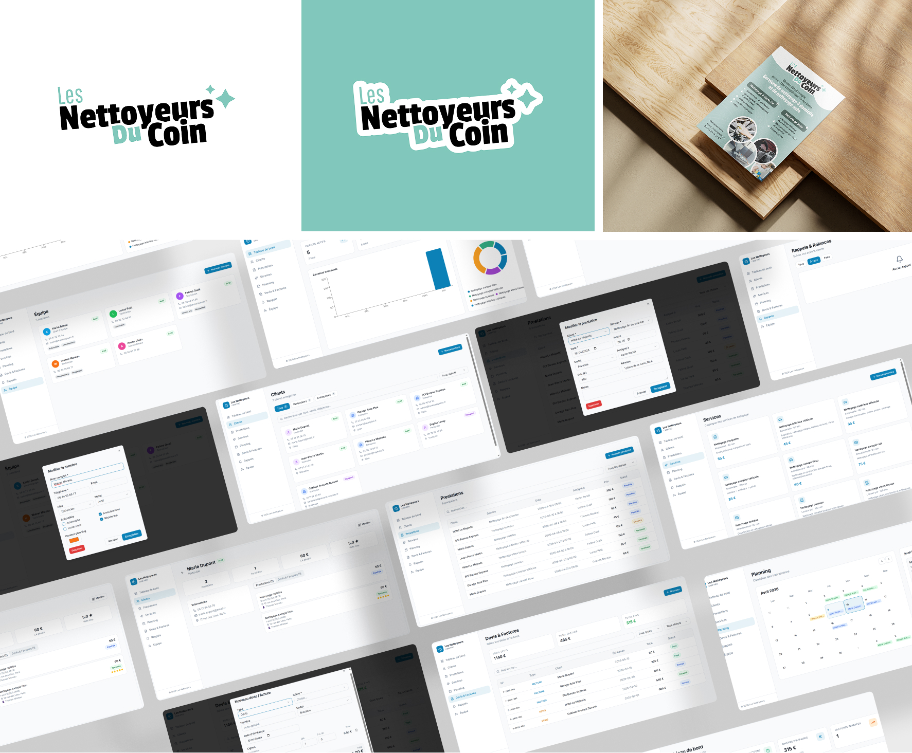 Tableau de bord d'automatisation pour Les Nettoyeurs du Coin