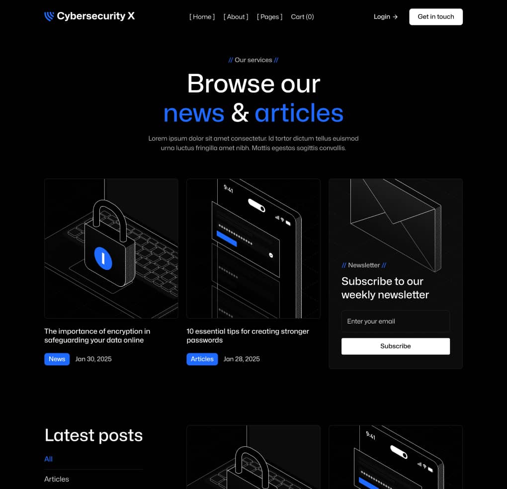 Cybersecurity X - Blog V3 - Cyber Security Webflow Template