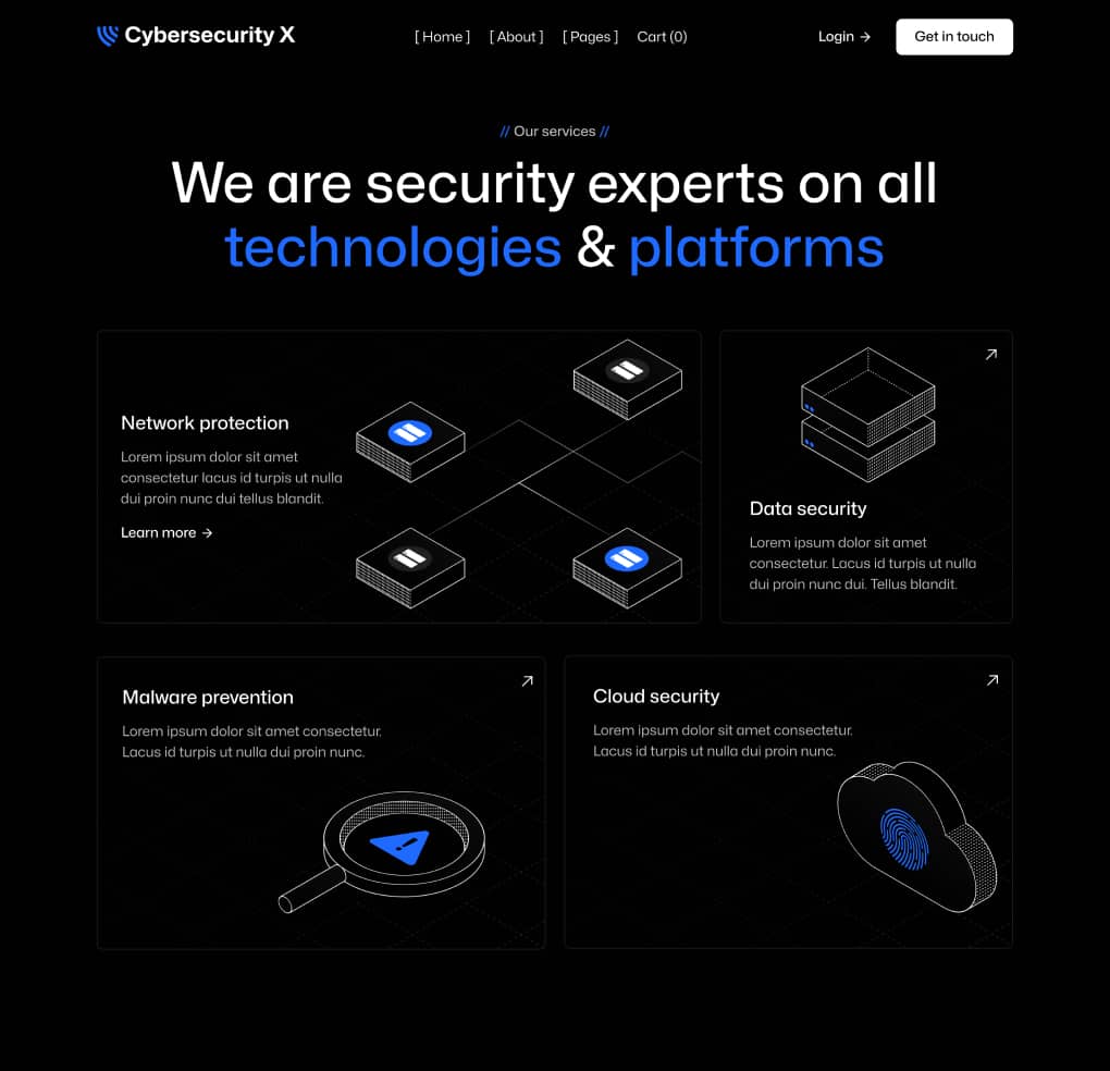Cybersecurity X - Features Page - Cyber Security Webflow Template