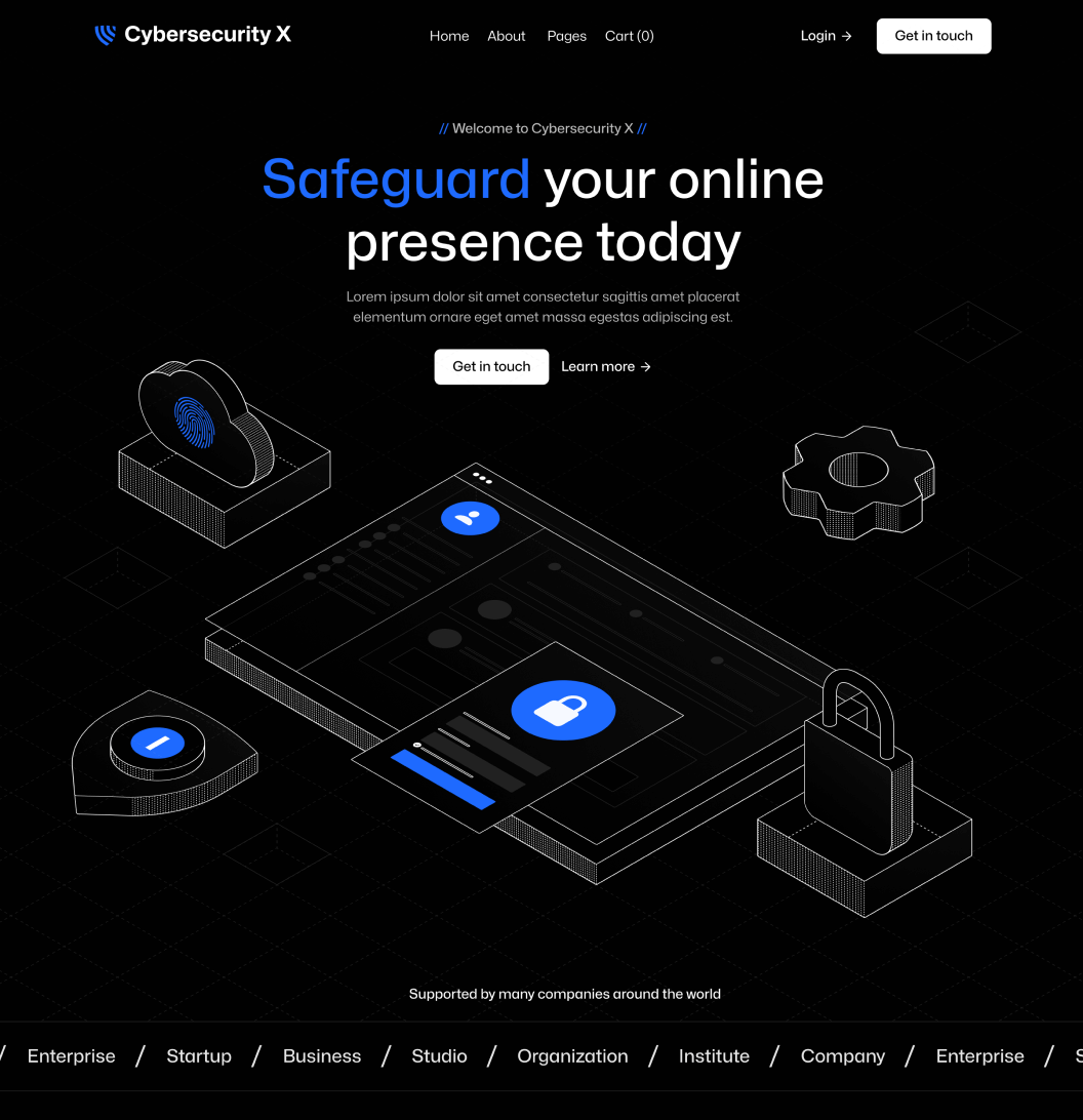 Cybersecurity X - Home V1 Page - Cyber Security Webflow Template
