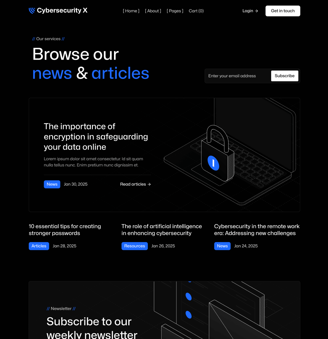Cybersecurity X - Blog V2 Page - Cyber Security Webflow Template