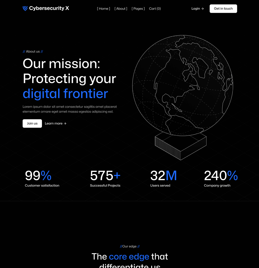 Cybersecurity X - About Page - Cyber Security Webflow Template