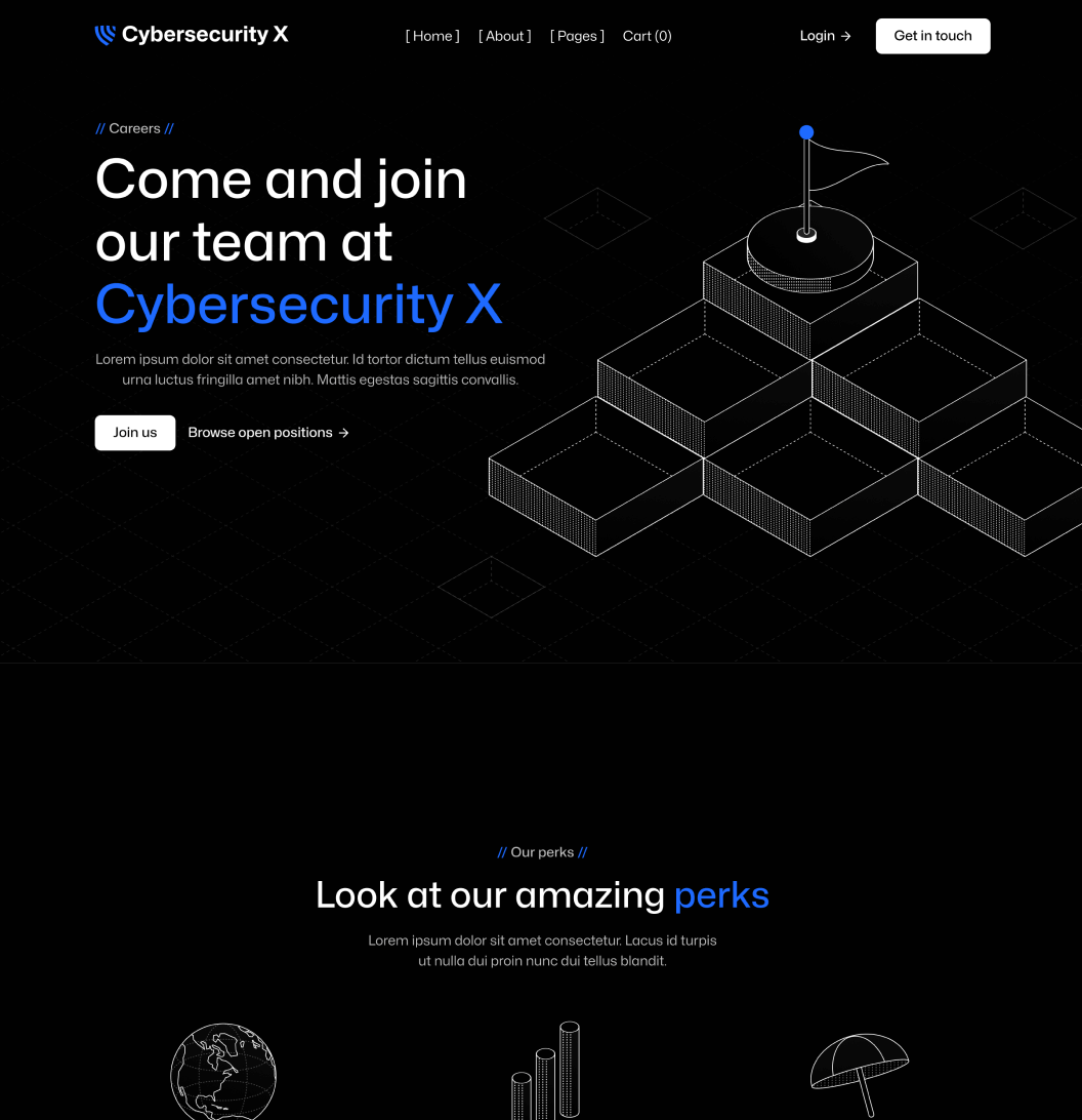 Cybersecurity X - Careers Page - Cyber Security Webflow Template