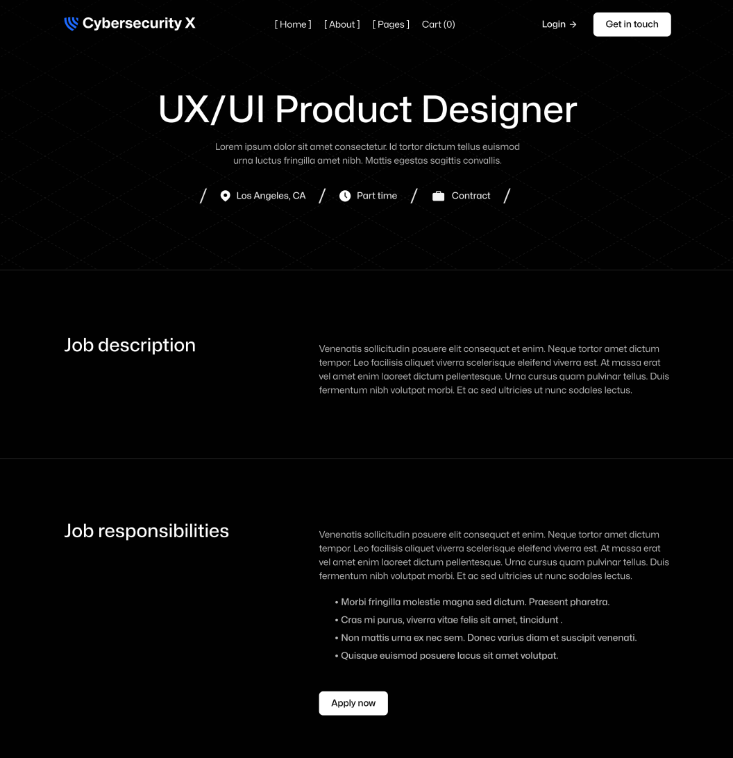Cybersecurity X - Career Single Page - Cyber Security Webflow Template