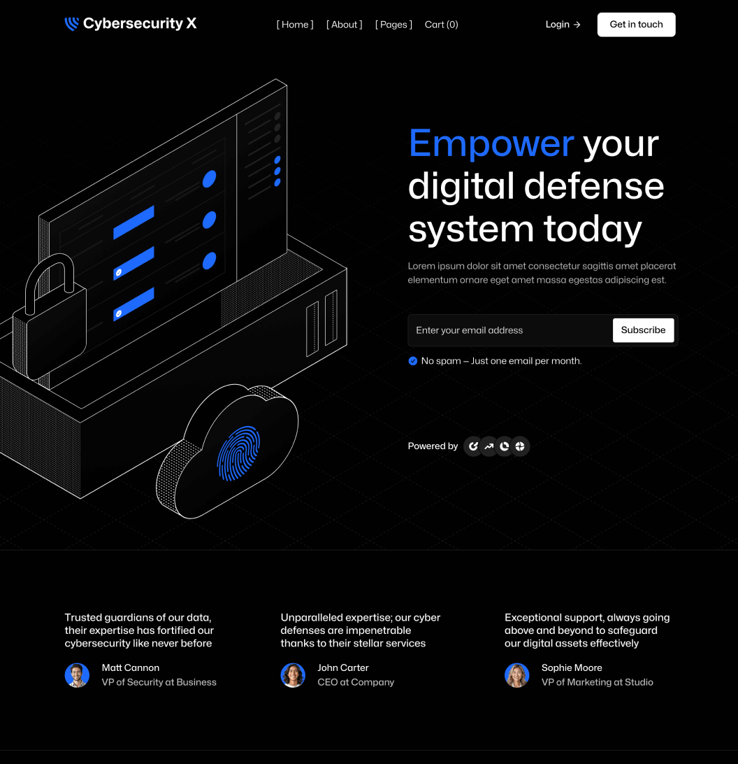 Cybersecurity X - Home V2 Pages - Cyber Security Webflow Template