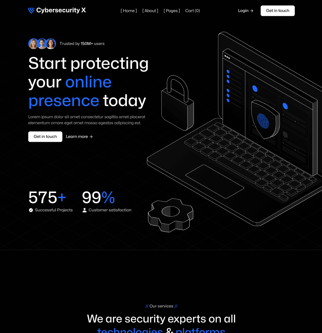 Cybersecurity X - Home V3 - Cyber Security Webflow Template