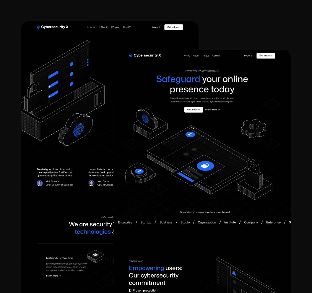Cybersecurity X - Pages Included - Cyber Security Webflow Template