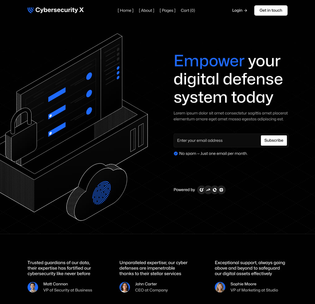 Cybersecurity X - Home V2 Pages - Cyber Security Webflow Template