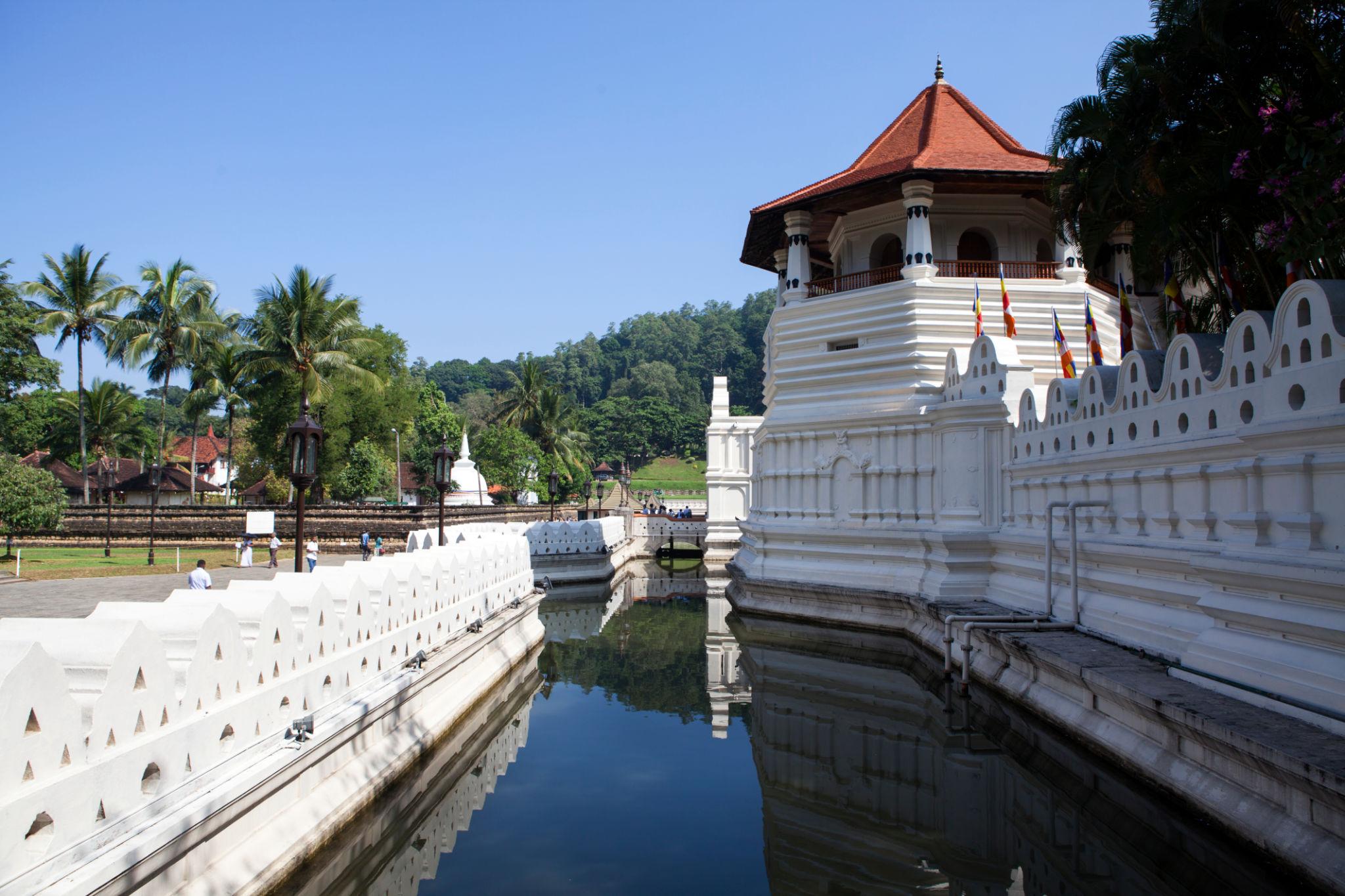 An entrance view of the Temple of the Tooth Relic Kandy Sri Lanka