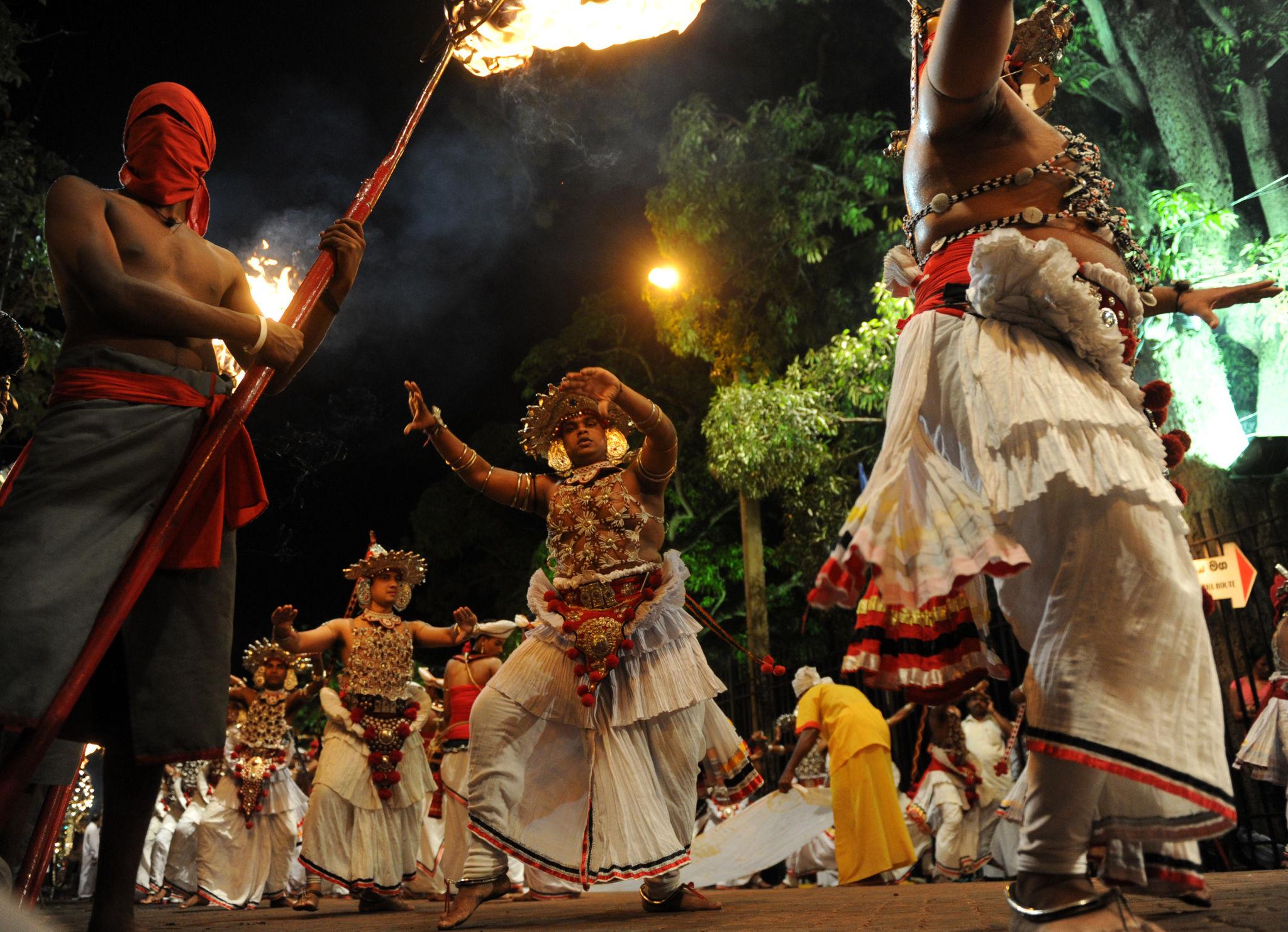 A cultural dance session in ne of the cultural dance shows in Kandy Sri Lanka