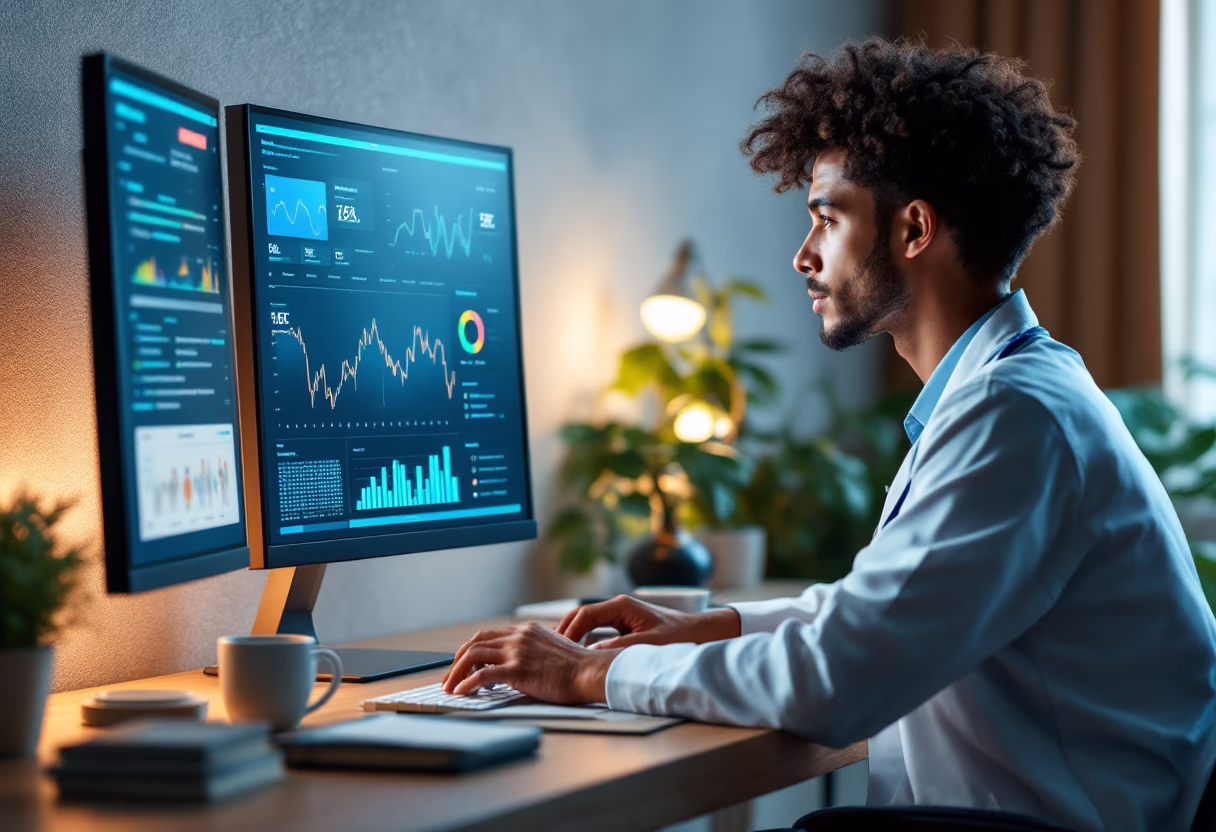 image of healthcare professional using ai software