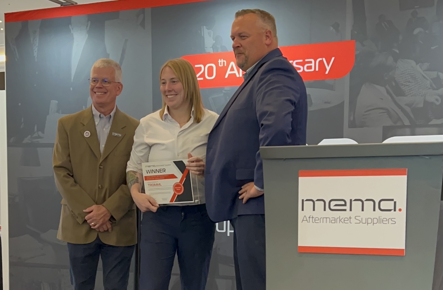 MEMA Tromml Startup Challenge 2024 award recognition