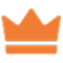 Simple orange crown icon with five points.
