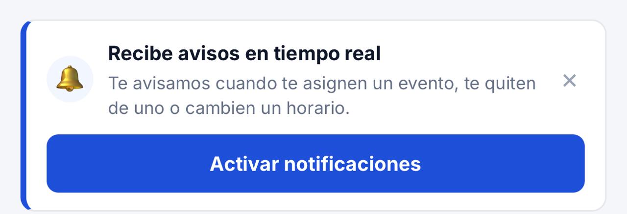 Franja azul con el botón Activar notificaciones