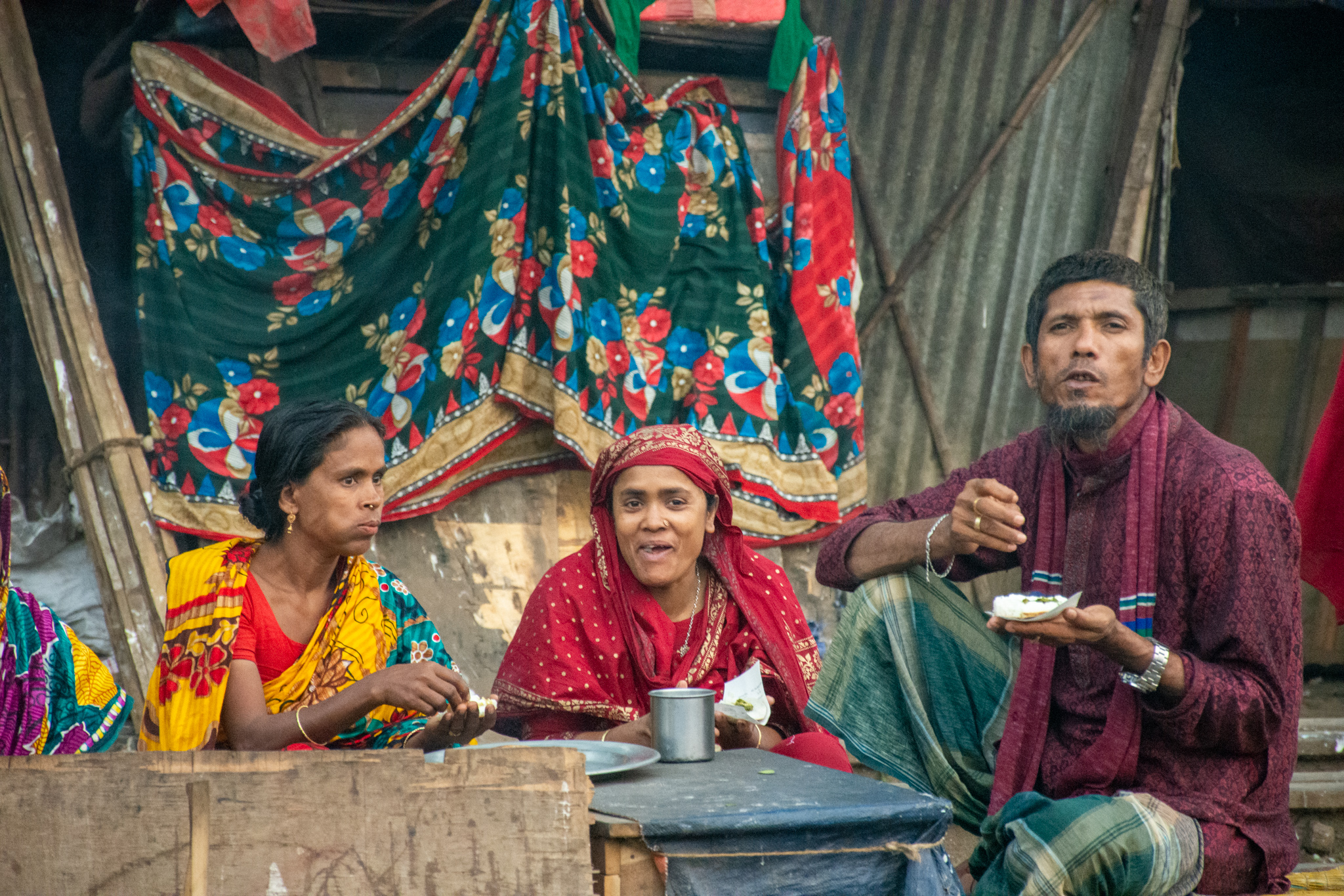 People in dhaka slums.
