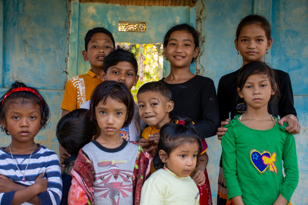 Tribe children standing next to each other.