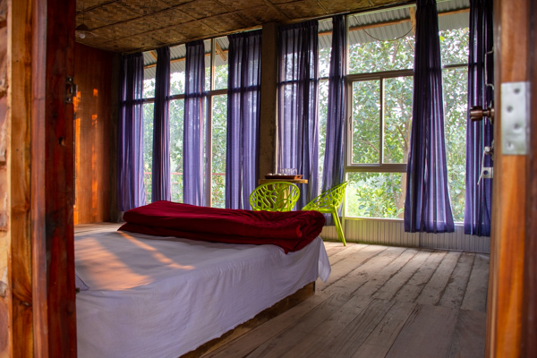 Hotel room interior.