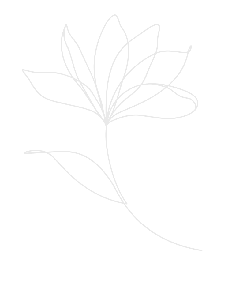 Simple black line drawing of a flower with six petals and one leaf on a stem.