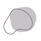 Two organically shaped round figures are overlaid unevenly. One is shaded and one is an outline.
