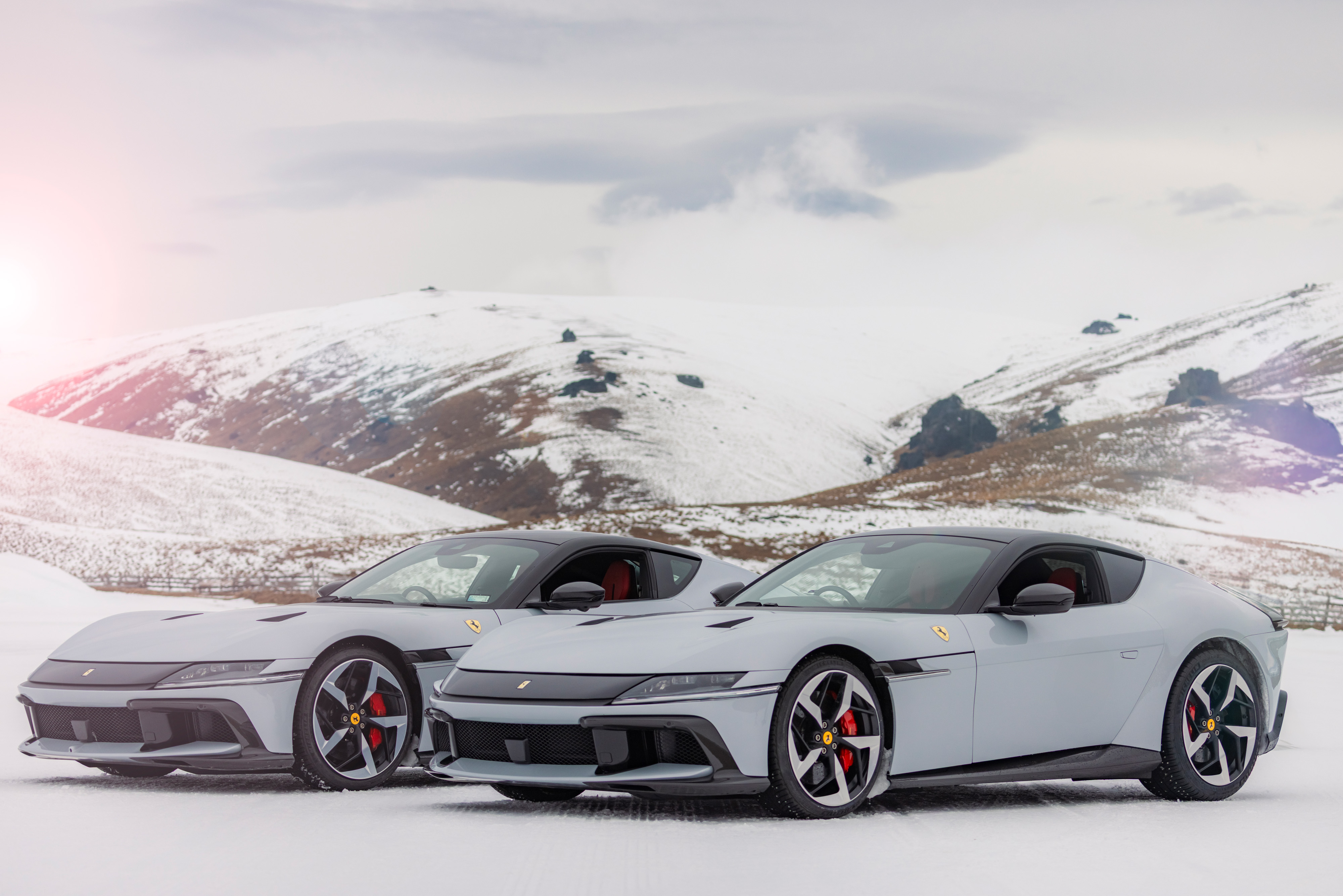Commercial Photography, Ferrari on snow in Queenstown NZ 