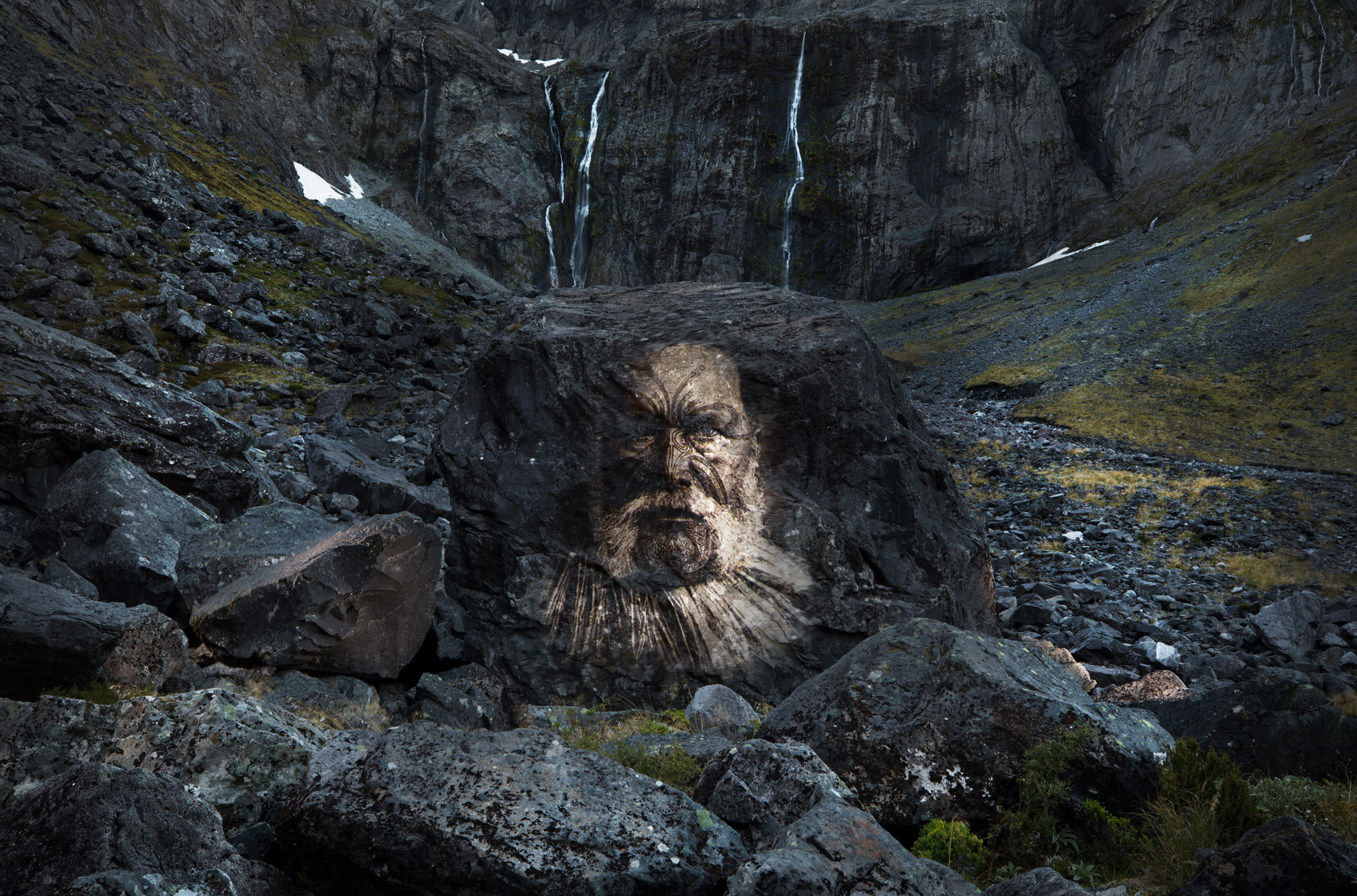 Art photography, projection. New Zealand.