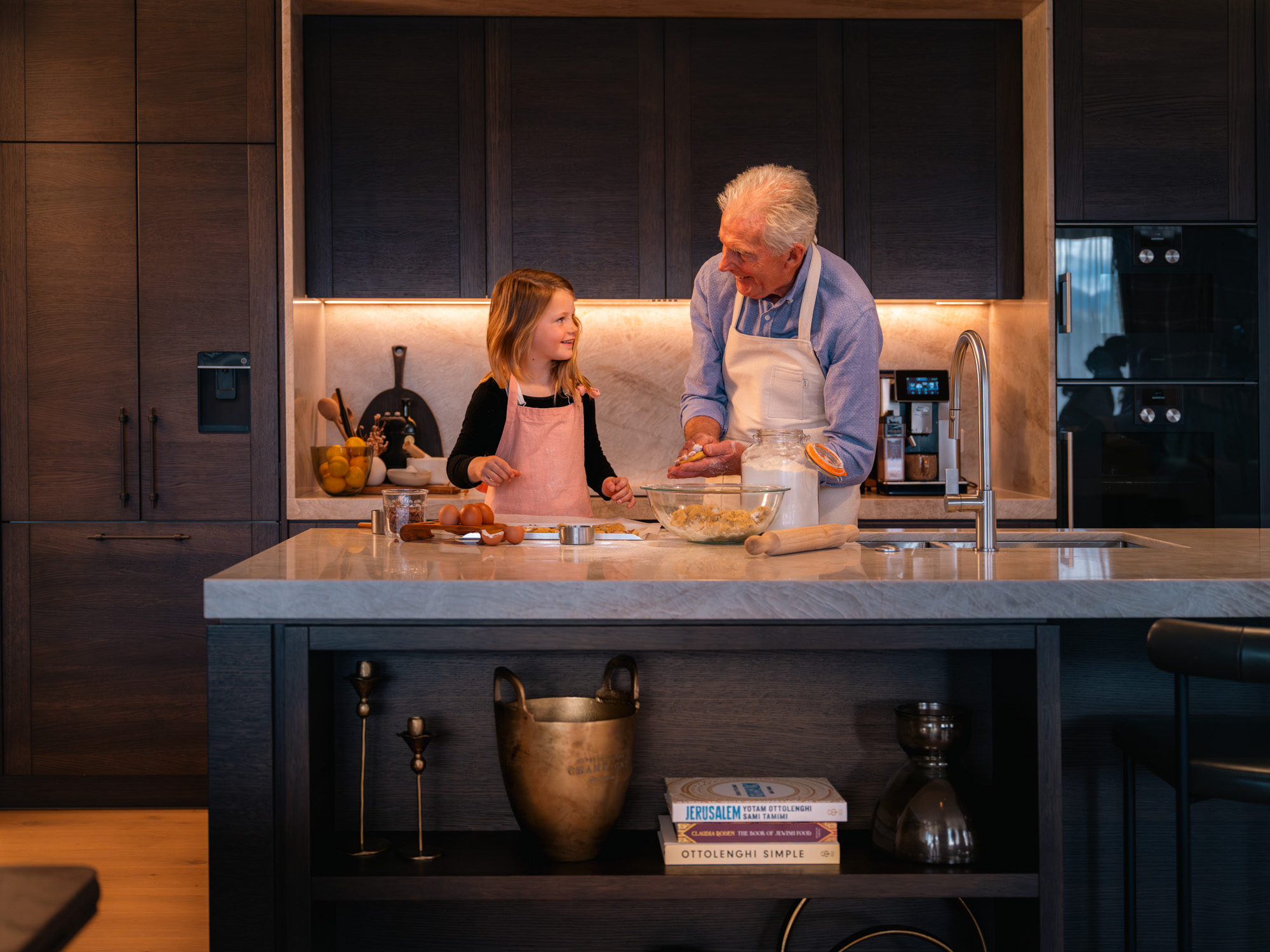 Elderly people and granchildren. Commercial property developer photography, Queenstown NZ