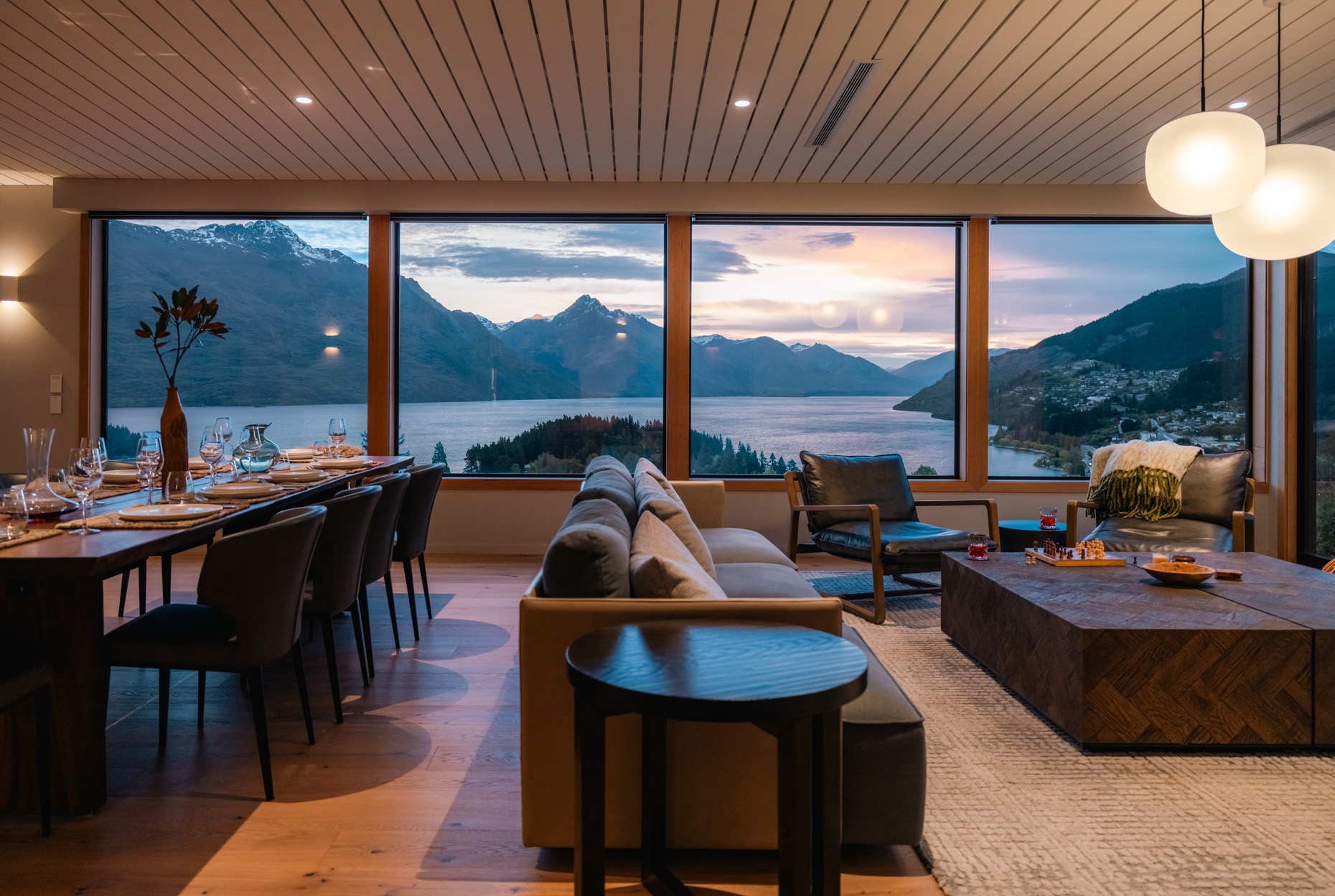 Commercial property photography, living room in Queenstown NZ