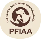 Pet Food Industry Association Australia (PFIAA) logo featuring a stylized dog and cat silhouette.