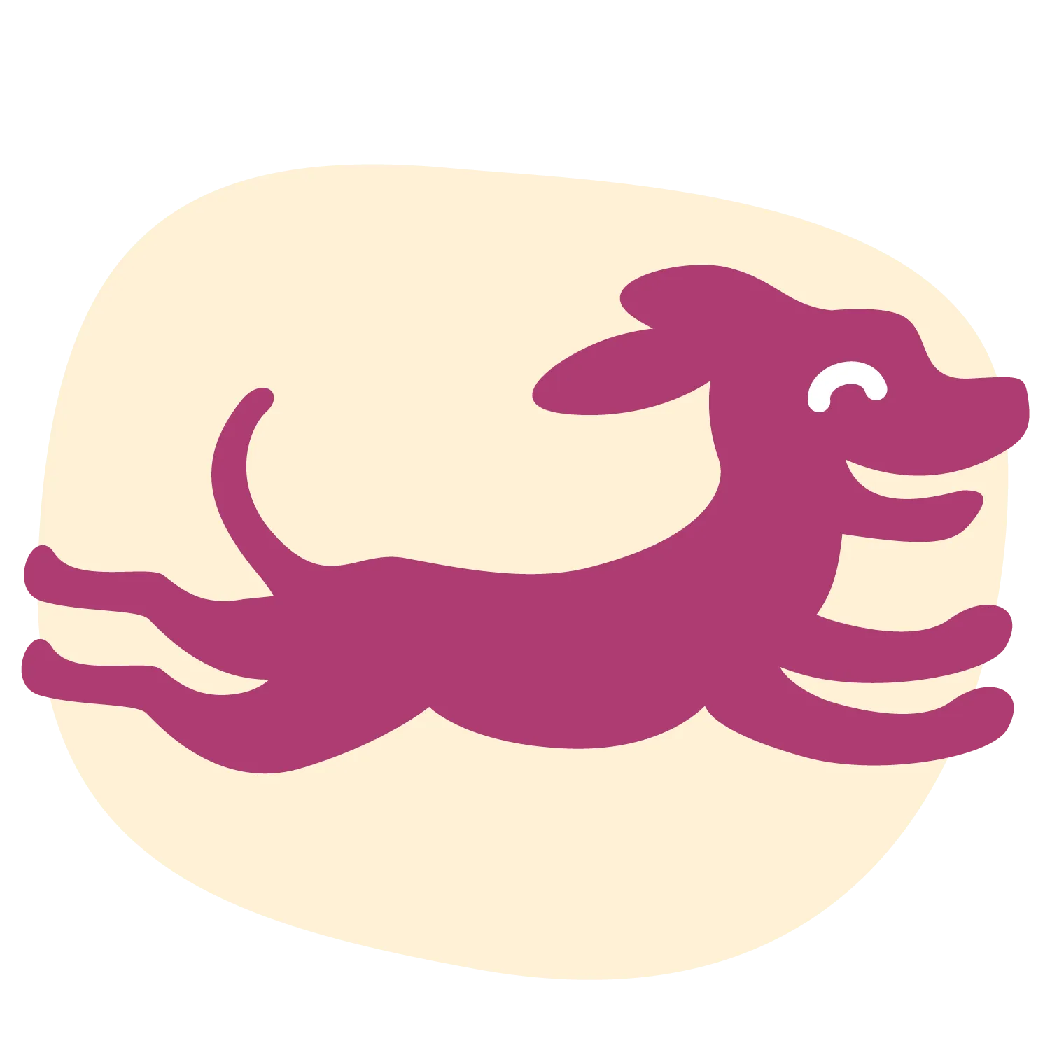 Icon of happy dog jumping