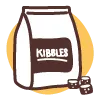 Icon of dry dog food kibble.