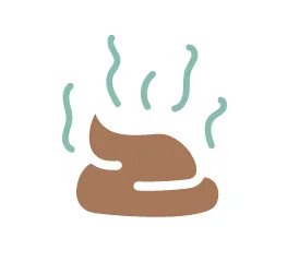 Icon of a poop with smell lines