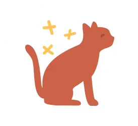 Icon of cat surrounded by sparkles