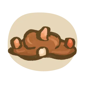 Icon of food with undigested food