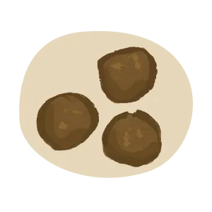 Icon of hard, pebbly cat poo
