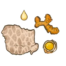 Illustration of other ingredients including egg, turmeric, tripe and essential fatty acids