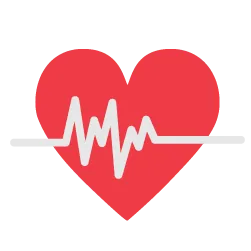 Heart with heartbeat line icon
