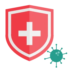 Shield blocking bacteria icon