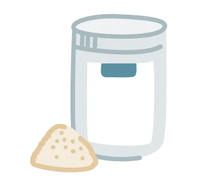 Probiotics with powder illustrated icon