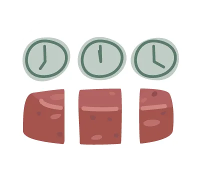 Feeding smaller meals across the day illustrated icon