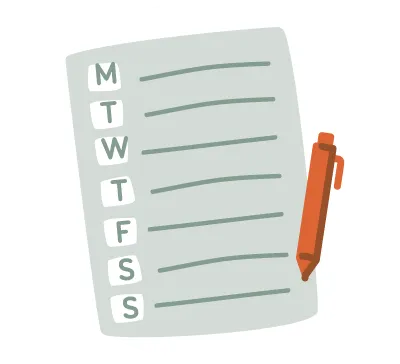 Notepad checklist illustrated icon