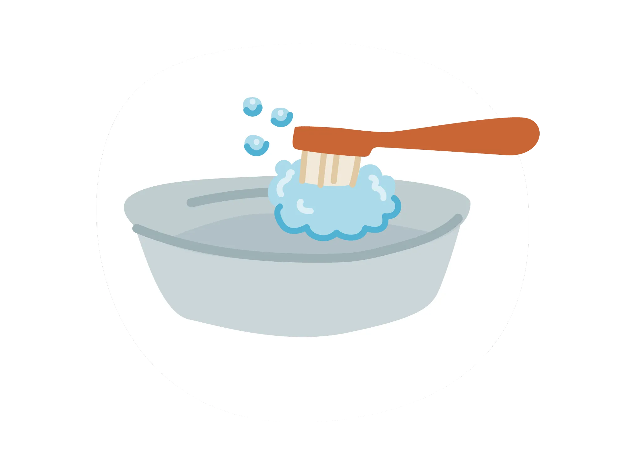 scrubbing brush for frequent bowl cleaning icon