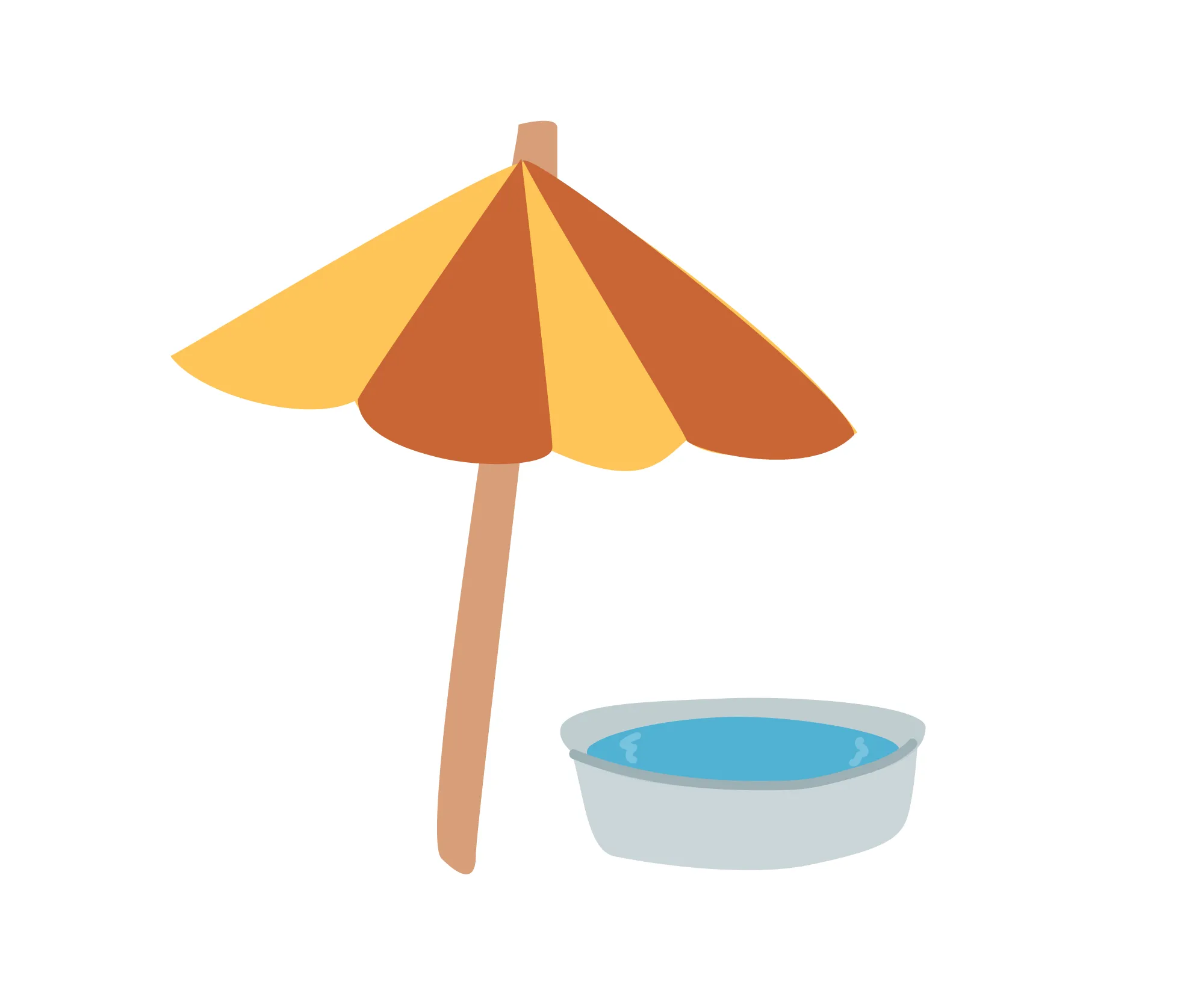 water bowl in shade away from food bowls icon