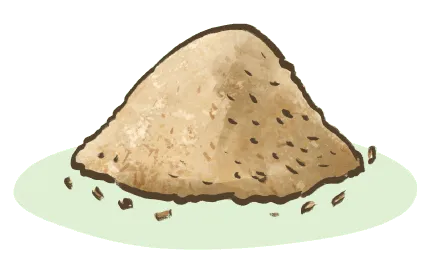 illustration of psyllium husk - an recommended source of fibre for senior dogs