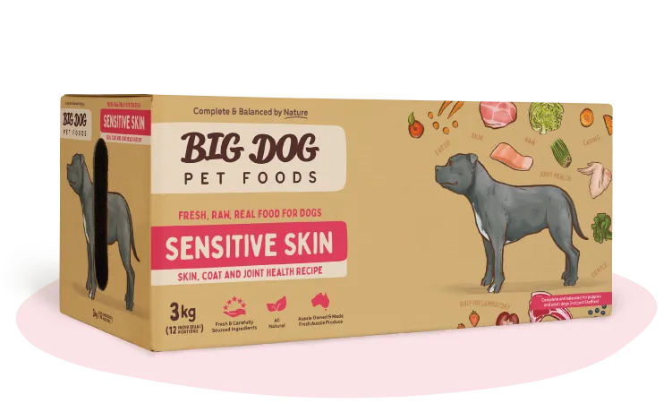A box of Sensitive Skin Raw Diet.