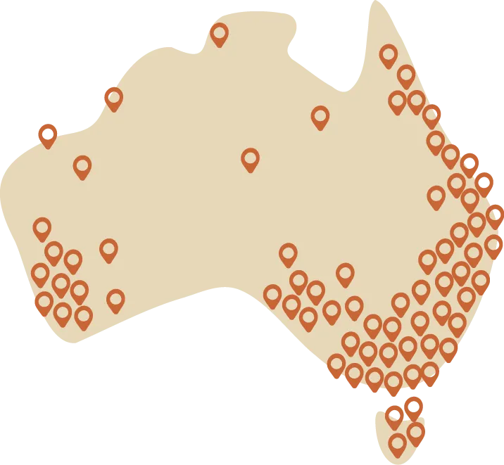Where to buy Australia Map with store location pins