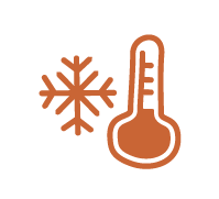 Thermometer icon with snowflake to indicate frozen temperatures