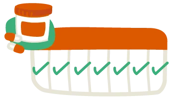 Illustration indicating a medication calendar