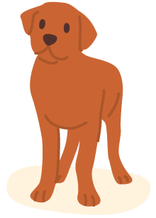 Illustration of brown puppy standing.